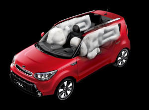 Kia Soul - vysoký stupeň bezpečnosti 6 airbagů