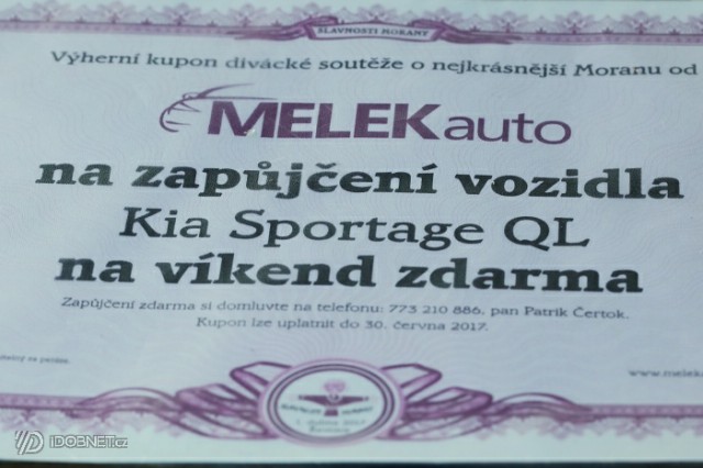 cena pro vítěze - slavnosti Morany Praha Západ Řevnice - autoservis a prodej vozů MELEKauto sponzor